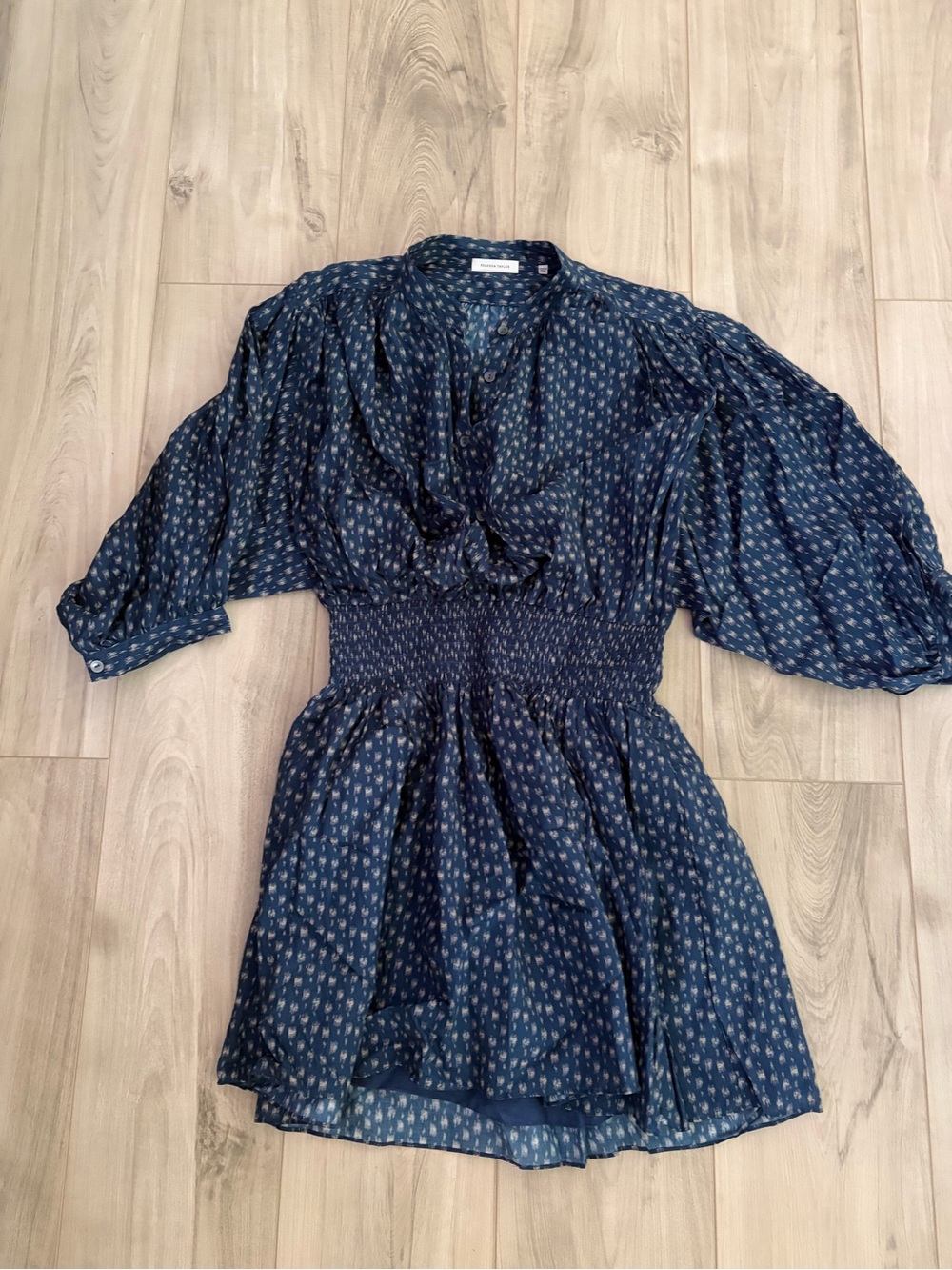 Rebecca Taylor Blue Ikat-Print Mini Dress
